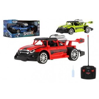 Auto RC buggy vypúšťajúca paru plast 20cm 40MHz na batérie so svetlom 3 farby v krabici 25x12x1
