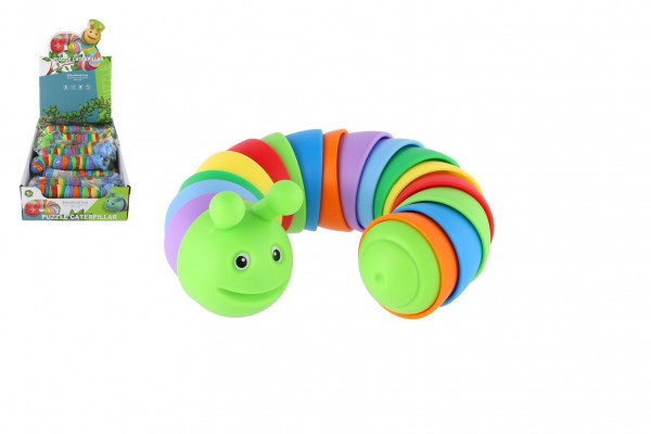 Húsenica ohybná antistresová plast 17cm mix farieb v sáčku 3x17cm