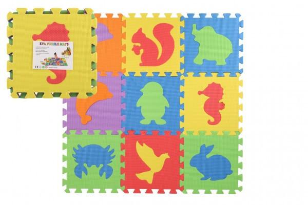 Penové puzzle zvieratá 29x29x1cm 10ks vo fólii