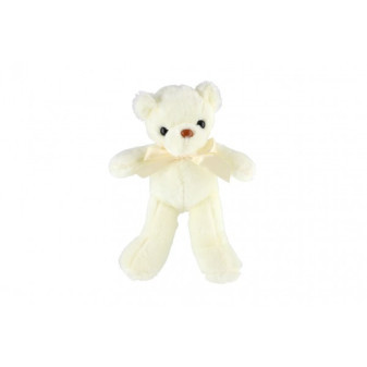 Medveď/Medvedík s mašľou plyš 30cm biely