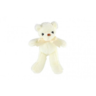 Medveď/Medvedík s mašľou plyš 30cm biely