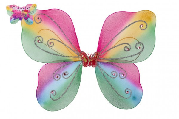 Krídla motýlí nylon 44x32cm v sáčku karneval