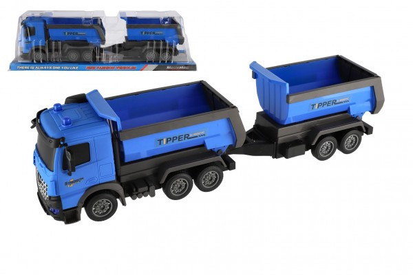 Auto nákladné s vlekom plast 50cm na zotrvačník v blistri