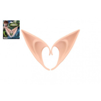 Uši/ucho elfie 2ks latex 12cm na karte karneval