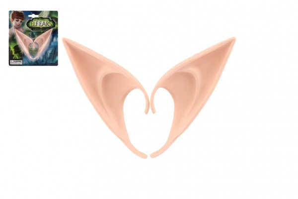 Uši/ucho elfie 2ks latex 12cm na karte karneval