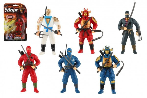 Figúrka ninja plast 10cm s doplnkami mix druhov na karte 15,5x25,5x4cm