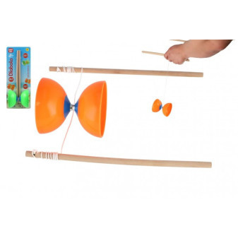 Diabolo veľké sada plast/drevo 35x12cm 2 farby na karte