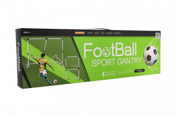 Bránka futbalová 2v1 + lopta plast v krabici 66x21x7cm