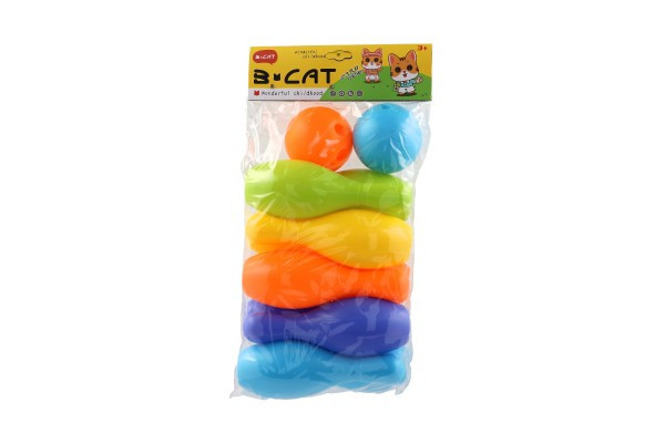 Kolky 10ks + lopty 2ks plast vo vrecku 22,5x43cm