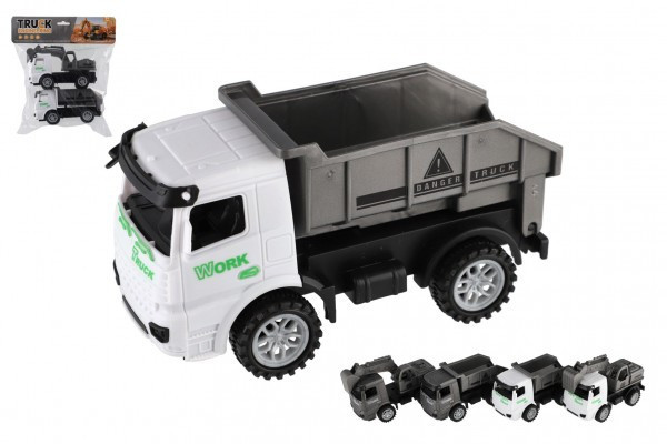 Auto stavebné 2ks plast 15cm na zotrvačník 2 farby v sáčku