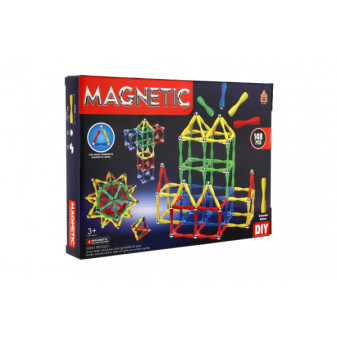 Magnetická stavebnica 148ks plast/kov v krabici 30x22x4cm