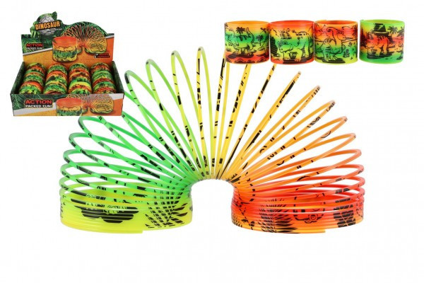 Špirála/pružina dinosaurus plast priemer 7,5cm v sáčku