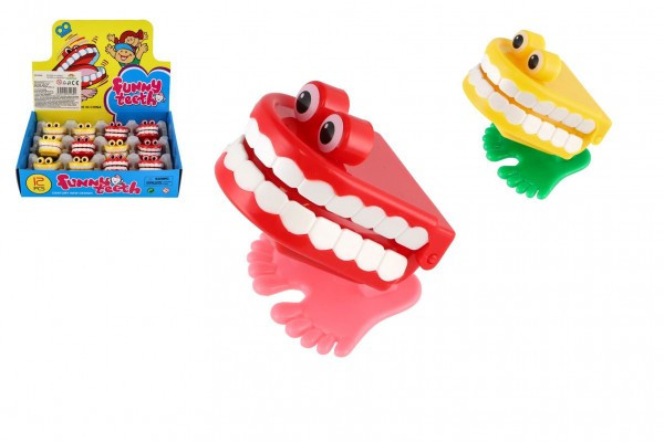 Zuby skákacie na natiahnutie plast 5cm 2 farby