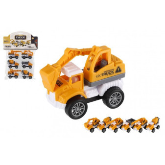 Auto stavebné mini 6ks plast 7-8cm na spätné natiahnutie v sáčku