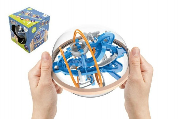 Hlavolam edukačná guľa 80 krokov plast 18cm v krabici 19x20x19cm CZ design
