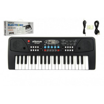 Pianko/Varhany/Klávesy 37 kláves, napájanie na USB + prehrávač MP3 + mikrofón plast 40cm v krabiciach