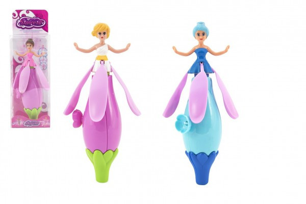 Vystreľovacia víla bábika plast 17cm 4 farby v krabičke 8x24x6cm