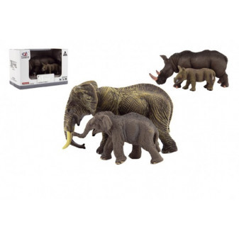 Zvieratká safari ZOO 14cm sada plast 2ks 2 druhy v krabičke 16x11x9, 5cm