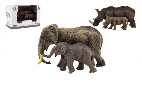 Zvieratká safari ZOO 14cm sada plast 2ks 2 druhy v krabičke 16x11x9, 5cm