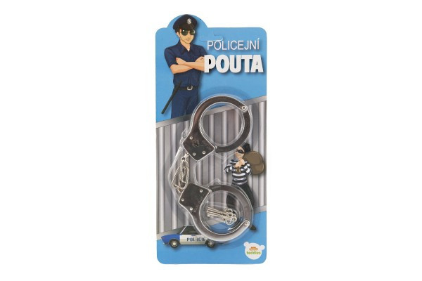 Putá policajný kov 17cm s kľúčom na karte