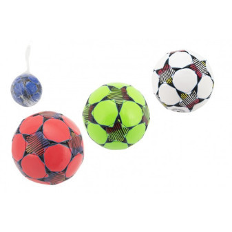 Lopta futbalová malá junior nafúknutá šitá 15cm koža mix farieb v sieťke