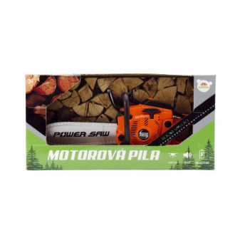 Motorová píla plast 40cm na batérie so zvukom v krabici 42x21,5x11cm