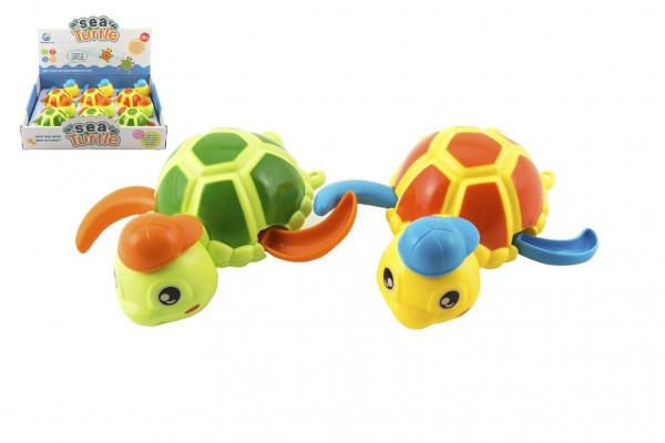 Korytnačka na natiahnutie do vody na kľúčik plast 12x12cm 2 farby 18m+