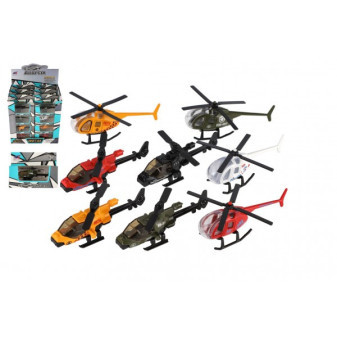 Vrtuľník/Helikoptéra kov/plast 10cm mix farieb 12x9x5cm v krabičke