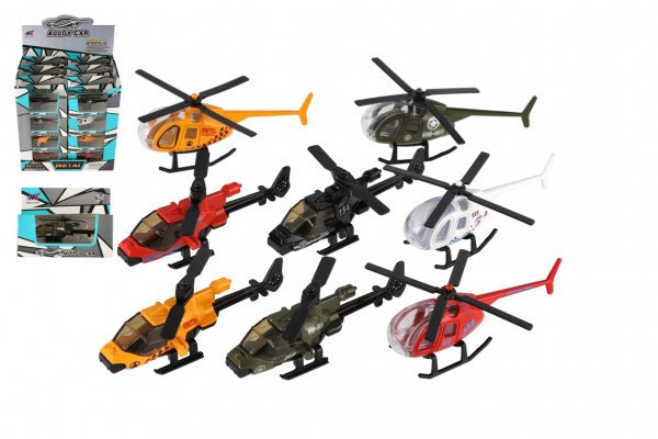 Vrtuľník/Helikoptéra kov/plast 10cm mix farieb 12x9x5cm v krabičke