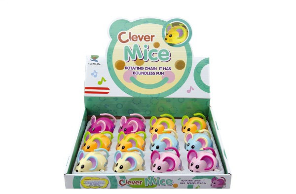 Myš na kľúčik plast 8cm 5 farby
