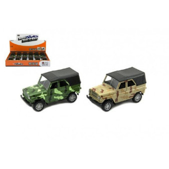 Auto vojenské UAZ-469 B kov 12cm na batérie so zvukom so svetlom 2 farby na spätný chod