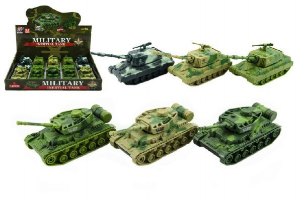 Tank plast 11cm 3 farby na zotrvačník