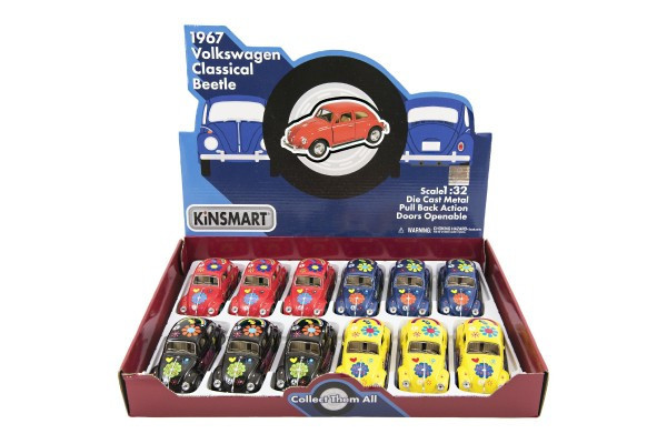 Auto Kinsmart VW Classical Beetle kov/plast 13cm na spätné natiahnutie 4 farby