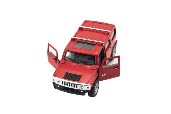 Auto Kinsmart Hummer H2 SUV kov/plast 12cm na spätné natiahnutie 4 farby