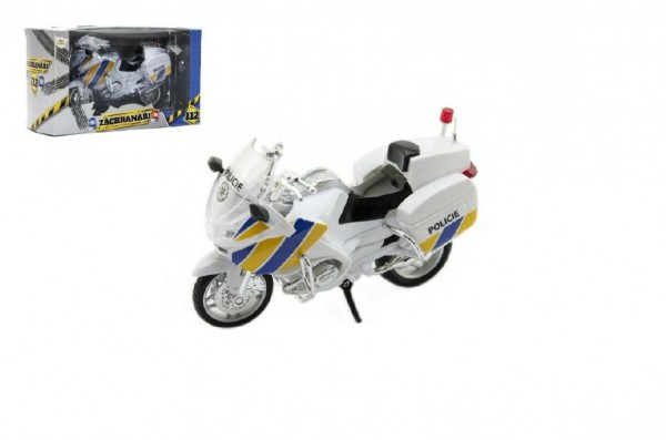 Motorka Záchranári 112 polícia plast 12cm v krabičke český design