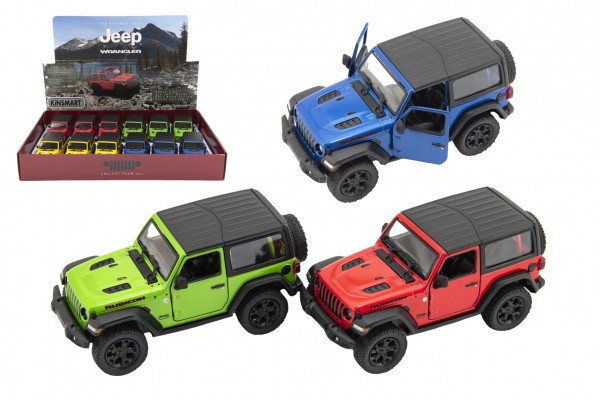 Auto Kinsmart Jeep Wrangler 2018 pevná strecha 12,5 cm kov/plast 4 farby na spätné nat.
