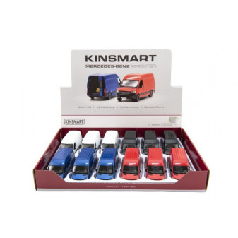 Auto/dodávka Kinsmart Mercedes-Benz Sprinter 1:48 kov/plast 13cm na spätné nat. 3 farby