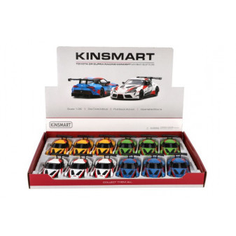 Auto Kinsmart Toyota GR Supra Racing kov 13cm 4 farby na spätné natiahnutie