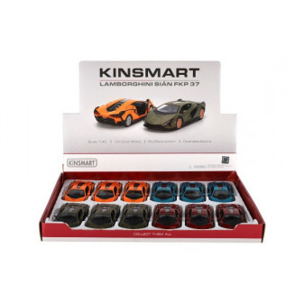 Auto Kinsmart Lamborghini Sián FKP 37 kov/plast 13cm 4 farby na spätné natiahnutie