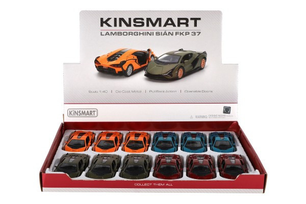 Auto Kinsmart Lamborghini Sián FKP 37 kov/plast 13cm 4 farby na spätné natiahnutie