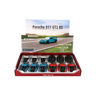 Auto Kinsmart Porsche 911 GT2 RS kov/plast 13cm 4 farby na spätné natiahnutie