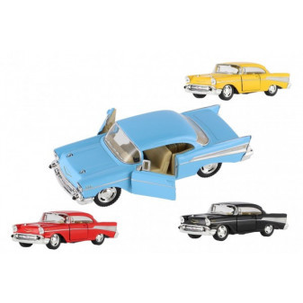 Auto Kinsmart 1957 Chevrolet Bel Air kov/plast 12cm 4 barvy na zpětné natažení 12ks v boxu
