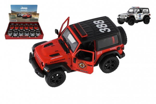 Auto Kinsmart Jeep Wrangler Polícia 2018 kov/plast 12cm 2 farby na spätné nat.