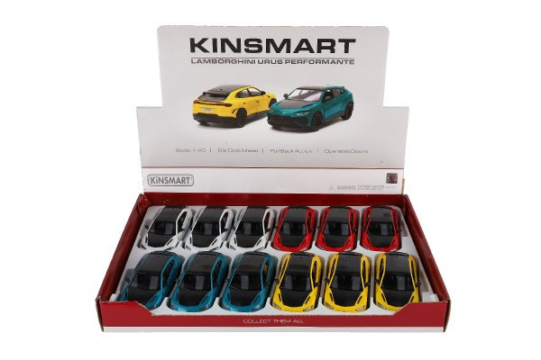 Auto Kinsmart Lamborghini Urus Performante 1:40 kov/plast 12,5 cm 4 farby na spätné nat.