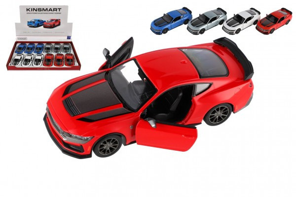Auto Kinsmart 2024 Ford Mustang Dark Horse 1:38 kov/plast 12,5 cm 4 farby na spätné nat.