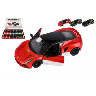 Auto Kinsmart Lotus Emira 1:38 kov/plast 12,5 cm 3 farby na spätné natiahnutie