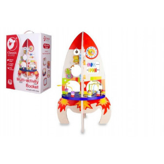 Hrací stôl drevo edukačná raketa v krabici 32x45x20cm