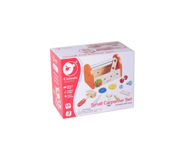 Sada náradia drevo 16ks s dreveným boxom v krabici 25x20x13, 5cm