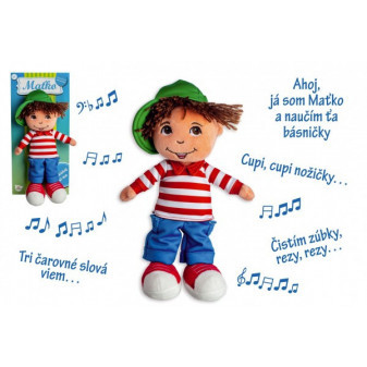 Panenka chalan Maťko handrová plyš 30cm slovensky hovoriaci na karte 0+