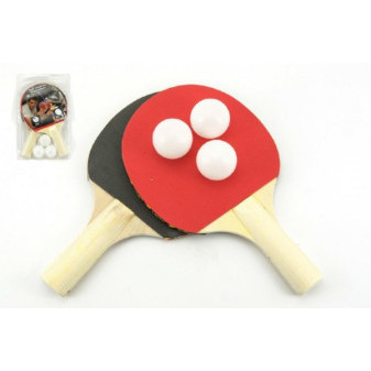 Sada stolný tenis 2 rakety + 3 loptičky na karte 18x29cm